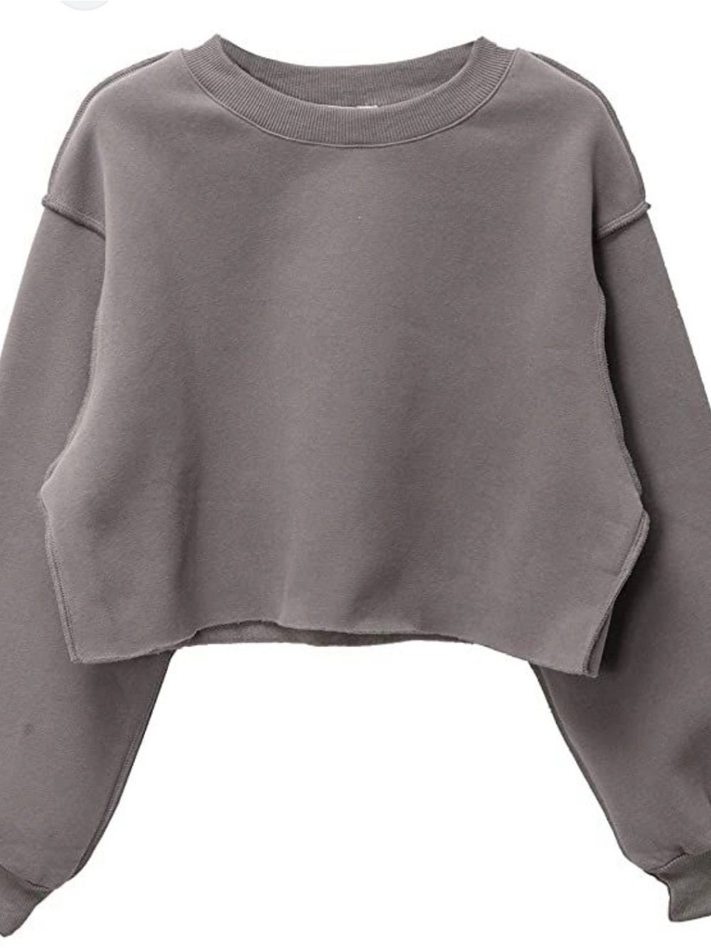 Amazhiyu women’s pullover cropped sweatshirt fleece crew neck crop top Small